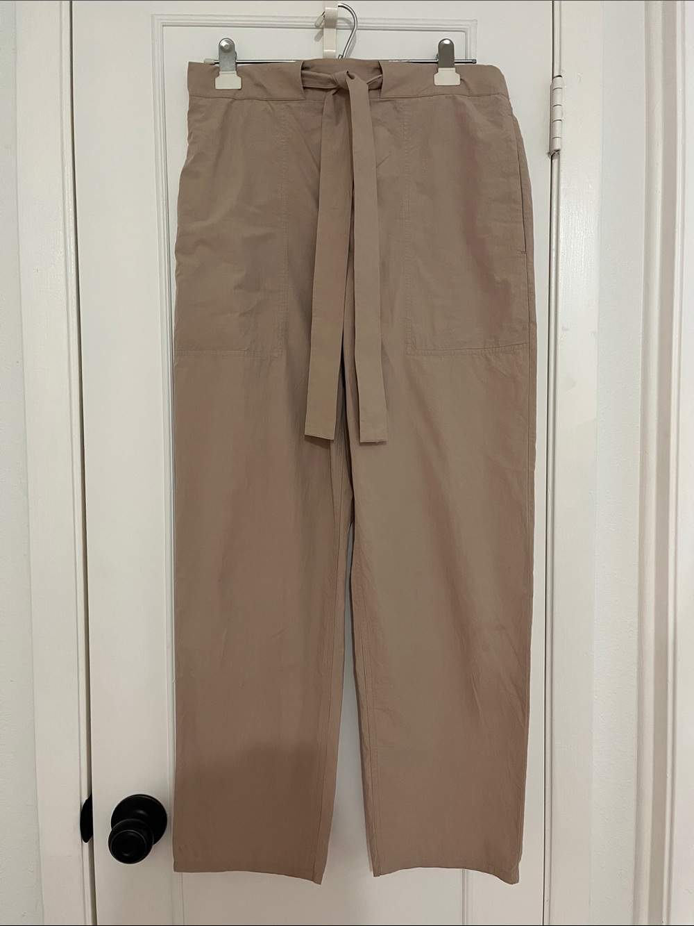 COS Taupe Self-Tie High-Rise Chinos